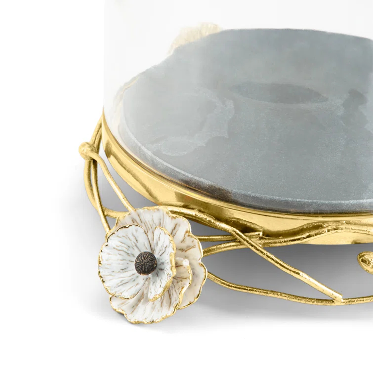 Handcrafted Glass Dome Cake Stand with Brass Base