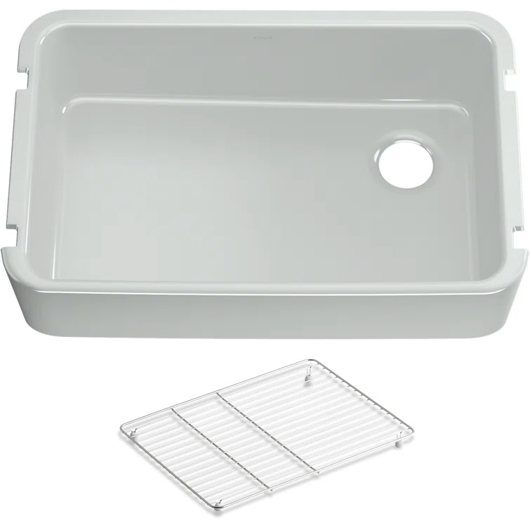 Ironridge 34" Undermount Single-Bowl Farmhouse Cast Iron Kitchen Sink with Apron Front