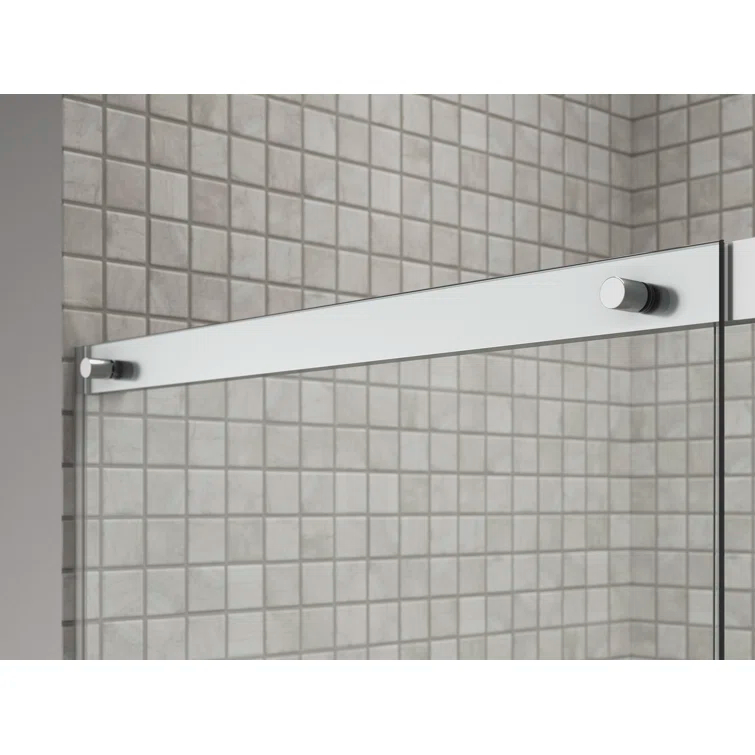 Sliding Shower Door, 75-1/2-In H X 68-1/4 - 71-5/8-In W, With Heavy 5/16-In Thick Crystal Clear Glass