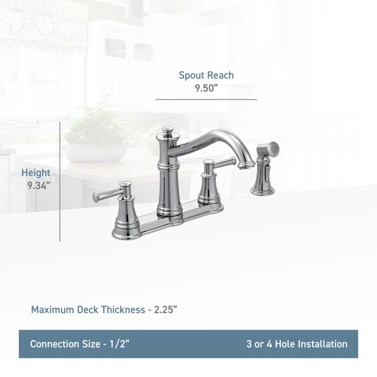 Belfield Matte Black Two-Handle High Arc Kitchen Faucet With Side Spray