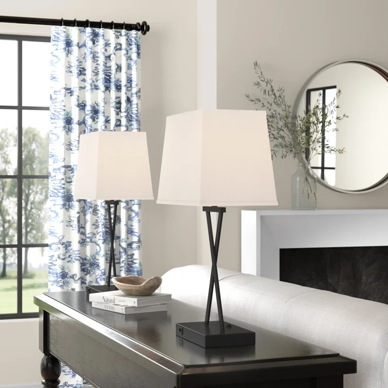 Three Posts™ Monterey Metal USB Table Lamp (Set of 2)