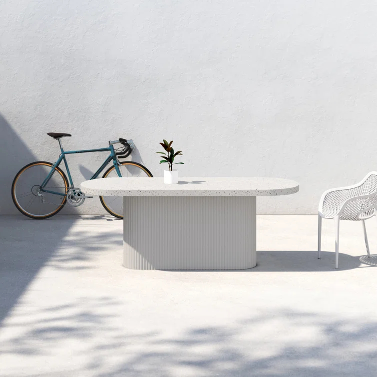 Ros 79'' Stone Outdoor Dining Table