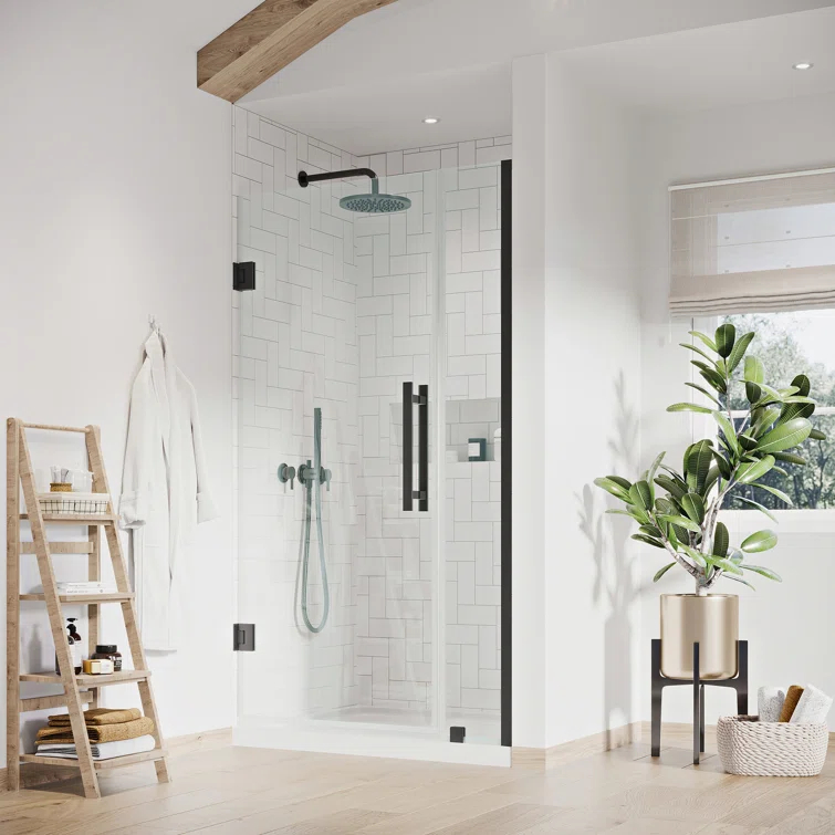 Endless Tampa-Pro 35" W x 72" H Alcove Frameless Shower Kit, Door, Panel, Base