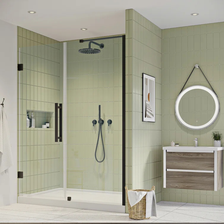Ove Decors Endless Tampa-Pro 60" W x 72" H Alcove Frameless Shower Kit, Door, Panel, Base TP0180190