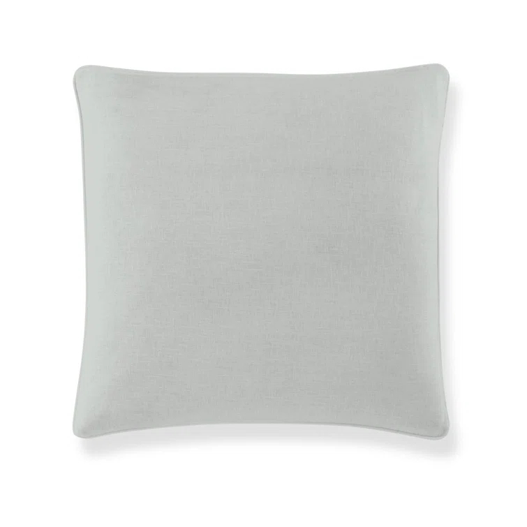 Mist Linen Square Throw Pillow with Down Blend Insert