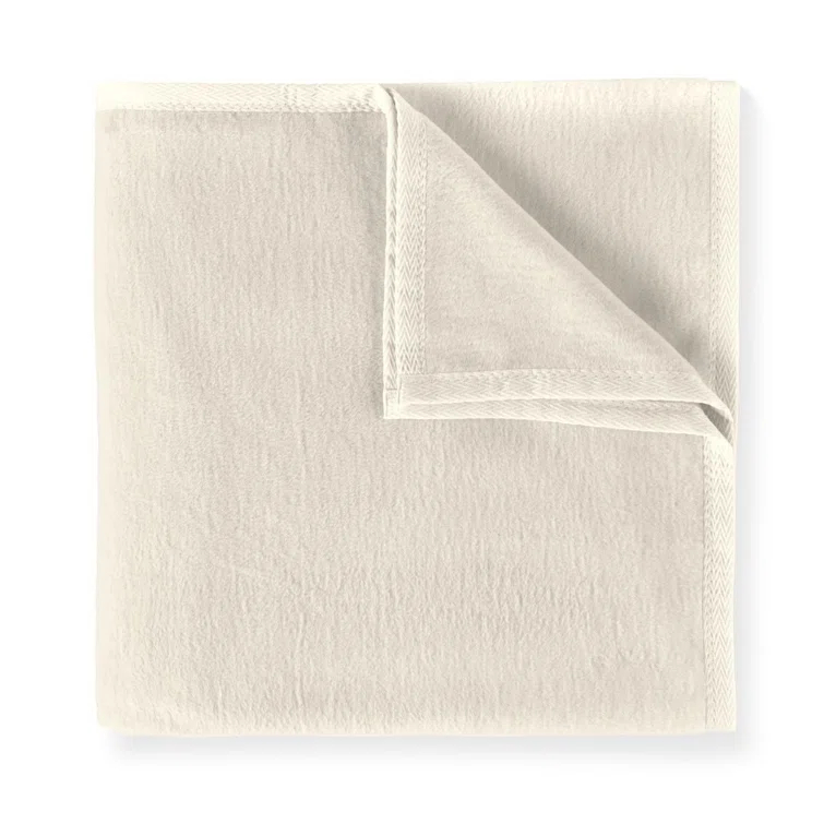 Linen Twin/Twin XL Cotton Blanket with Textured Binding
