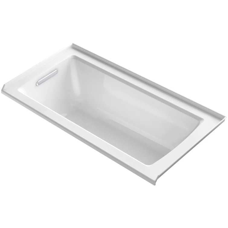 Archer 60" x 30" Alcove Soaking Bathtub with integral flange