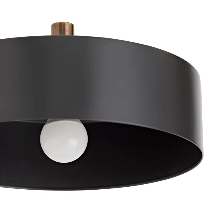 Aaron Adjustable Black and Brass Arched Floor Lamp