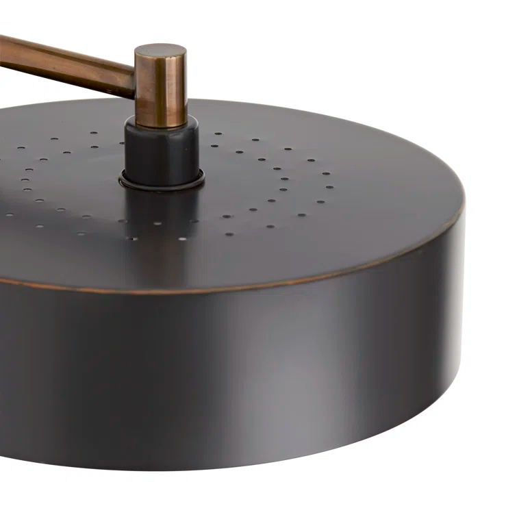 Aaron Adjustable Black and Brass Arched Floor Lamp