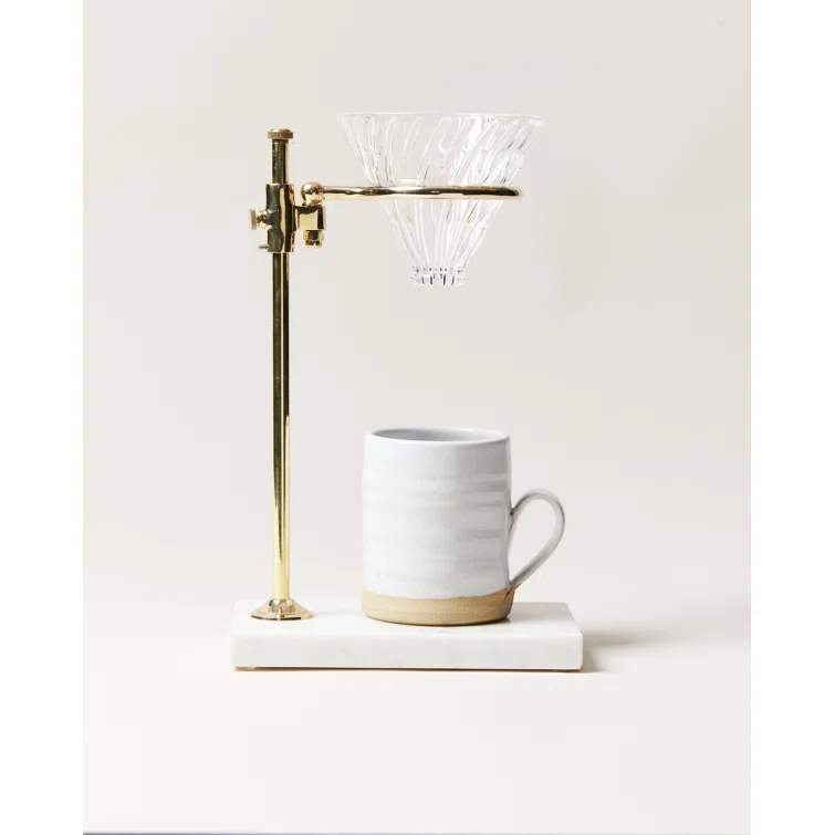 Brass & Marble Pour Over Stand by Farmhouse Pottery