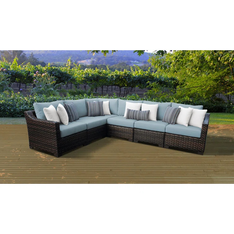 126'' Polyethylene (PE) Wicker Outdoor Patio Sectional