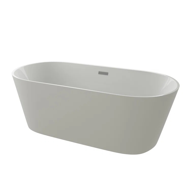 Contemporary-Modern 67'' x 32'' Freestanding Soaking Acrylic Bathtub