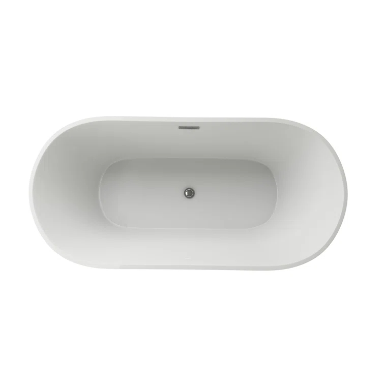 Contemporary-Modern 67'' x 32'' Freestanding Soaking Acrylic Bathtub
