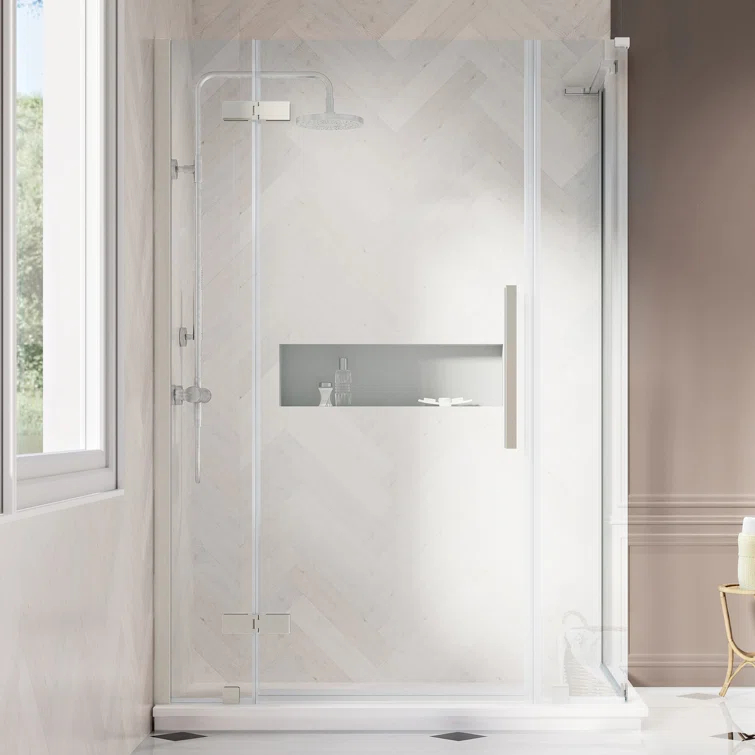 Endless Tampa 46" W x 72" H Corner Frameless Shower Kit, Door, 2 Panel