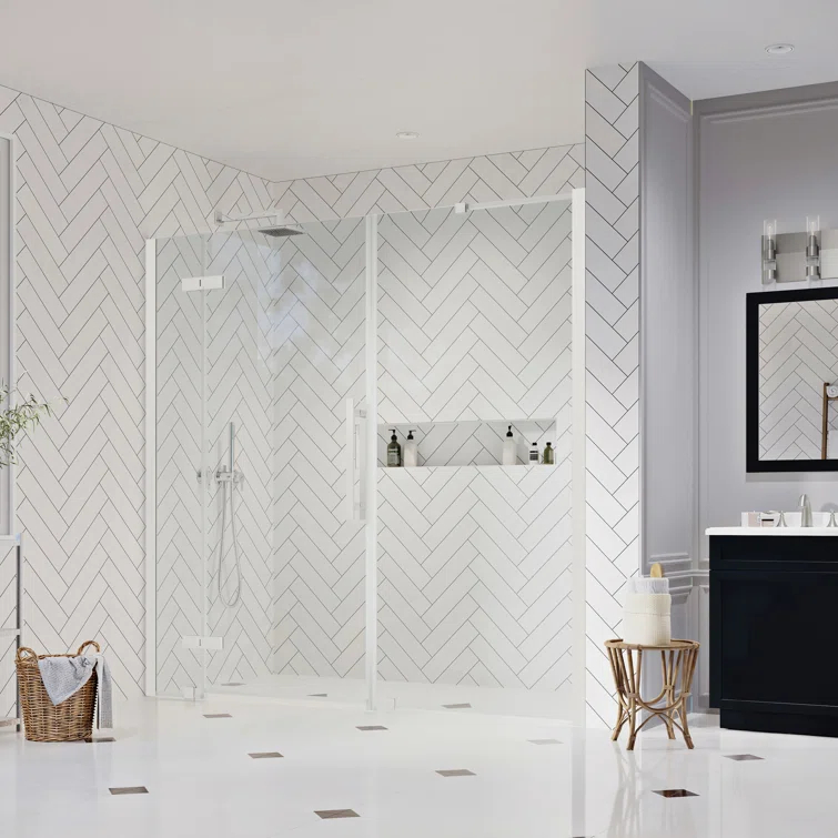 Ove Decors Endless Tampa 73" W x 72" H Alcove Frameless Shower Kit, Door, 2 Panel TA1460400