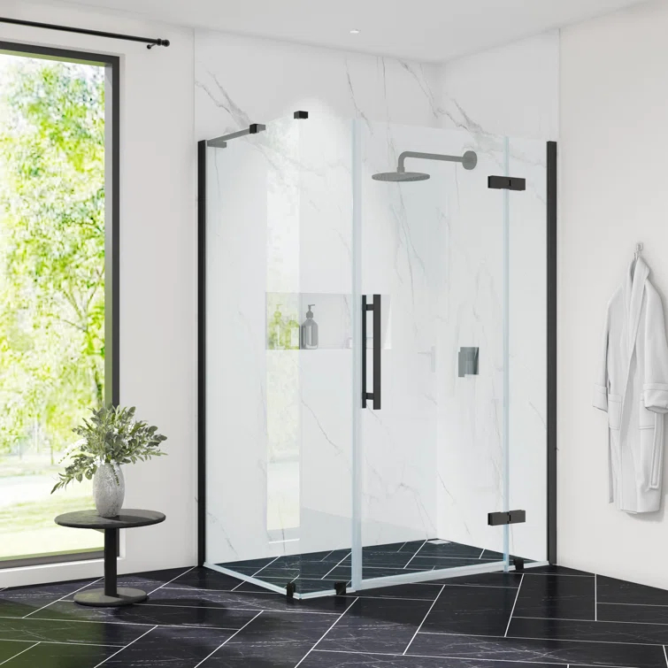 Endless Tampa 46" W x 72" H Corner Frameless Shower Kit, Door, 2 Panel