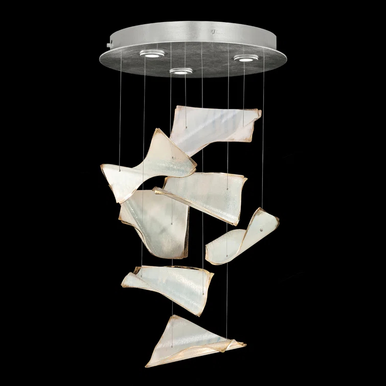 Elevate 3 - Light Fabric LED Geometric Chandelier