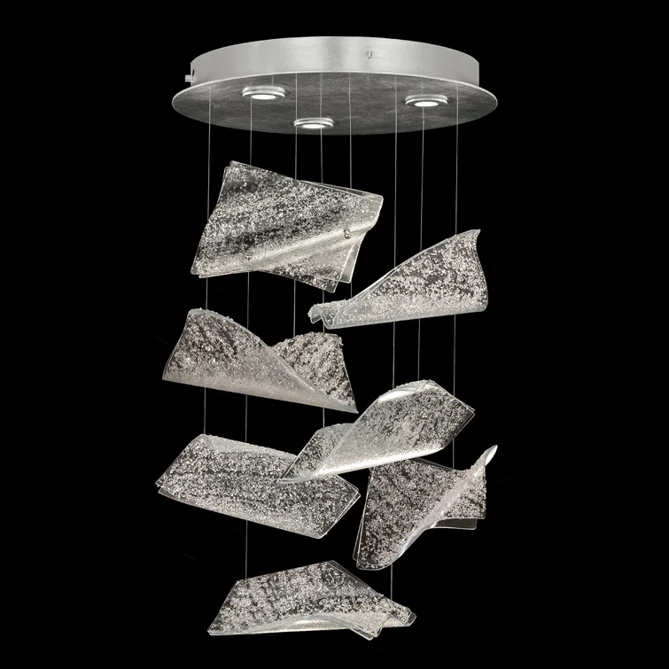 Elevate 3 - Light Fabric LED Geometric Chandelier