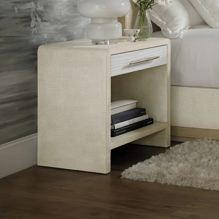 Cascade 1 - Drawer Nightstand in White/Cream/Beige