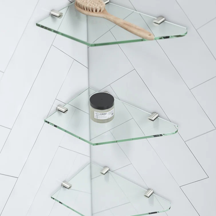 Endless Pasadena 36" W x 72" H Corner Frameless Shower Kit, Door, Panel, Shelves