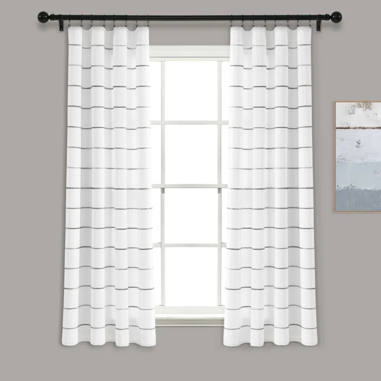 Lush Decor Reyna Semi Sheer Curtain Pair (Set of 2)