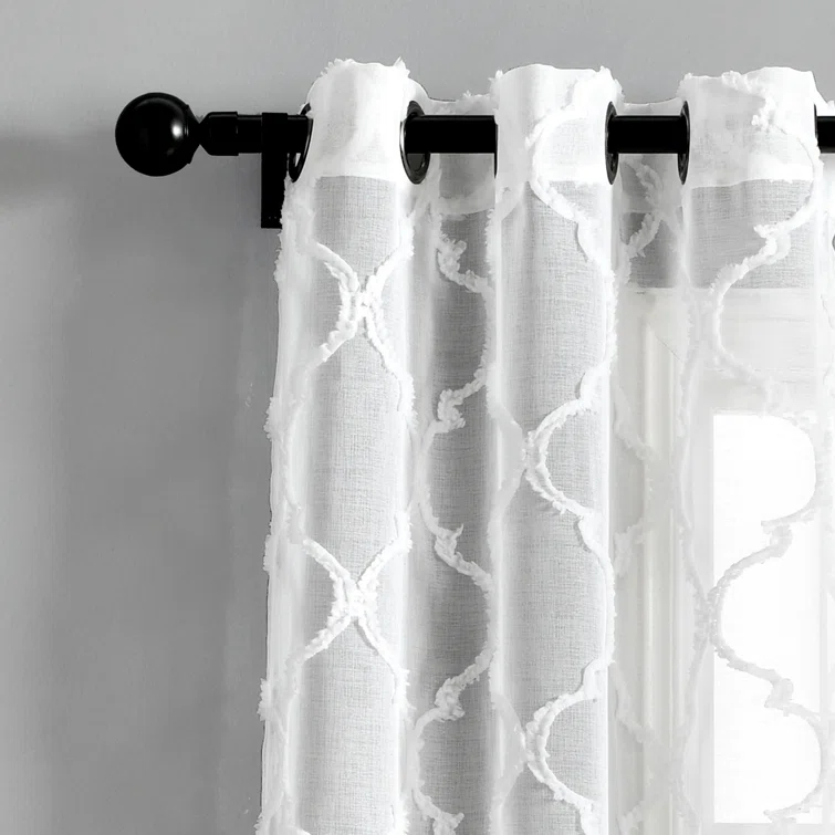 Lush Decor Avon Trellis Sheer Trellis Sheer Curtain Panels (Set of 2)