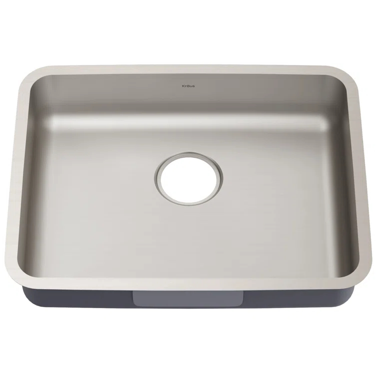 Kraus KA1AS25B Dex™️ Series KRAUS 25" L Undermount 16 Gauge Stainless Steel Single Bowl ADA Kitchen Sink