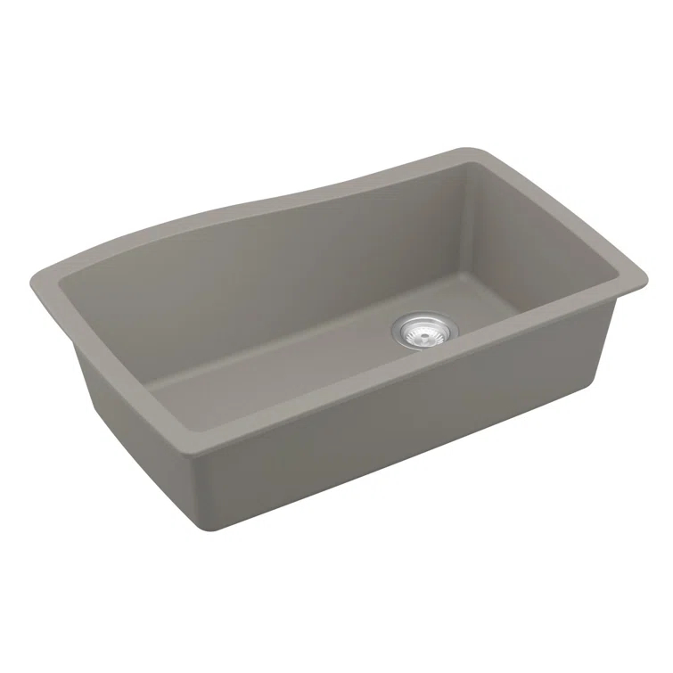 Karran Karran Quartz Composite 33-1/2'' X 21'' Single Bowl Undermount Kitchen Sink Kit QU-722-BR-PK1