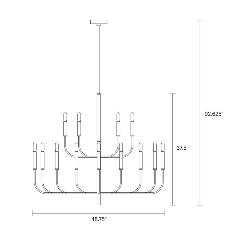 Brianna Polished Nickel 15-Light 2-Tier Chandelier with Linen Shades