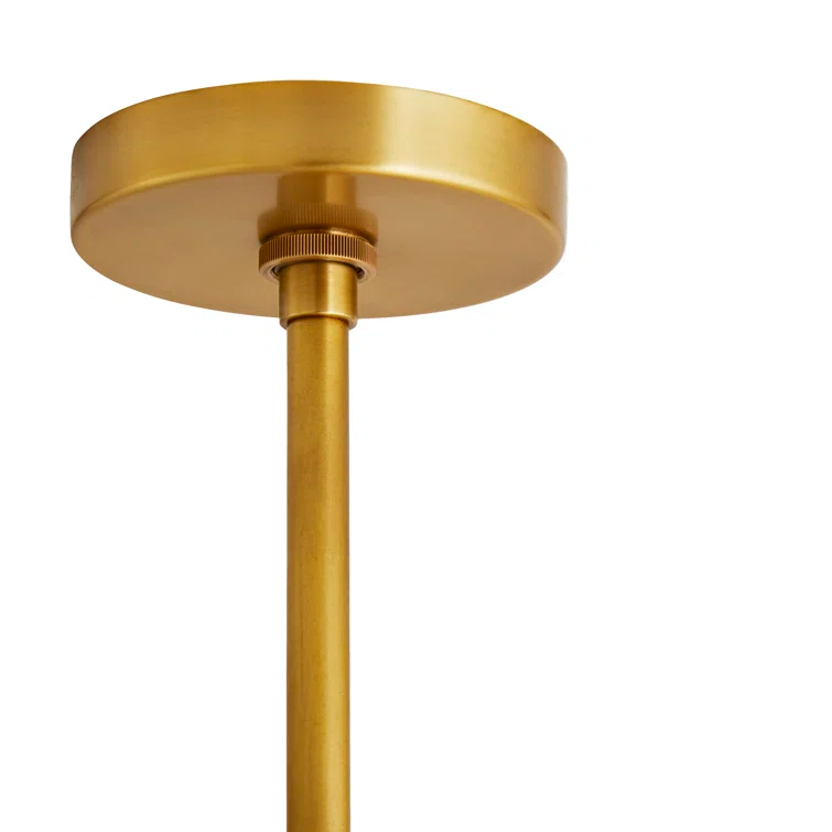 Eloise 27" Antique Brass Drum Pendant with White Shade