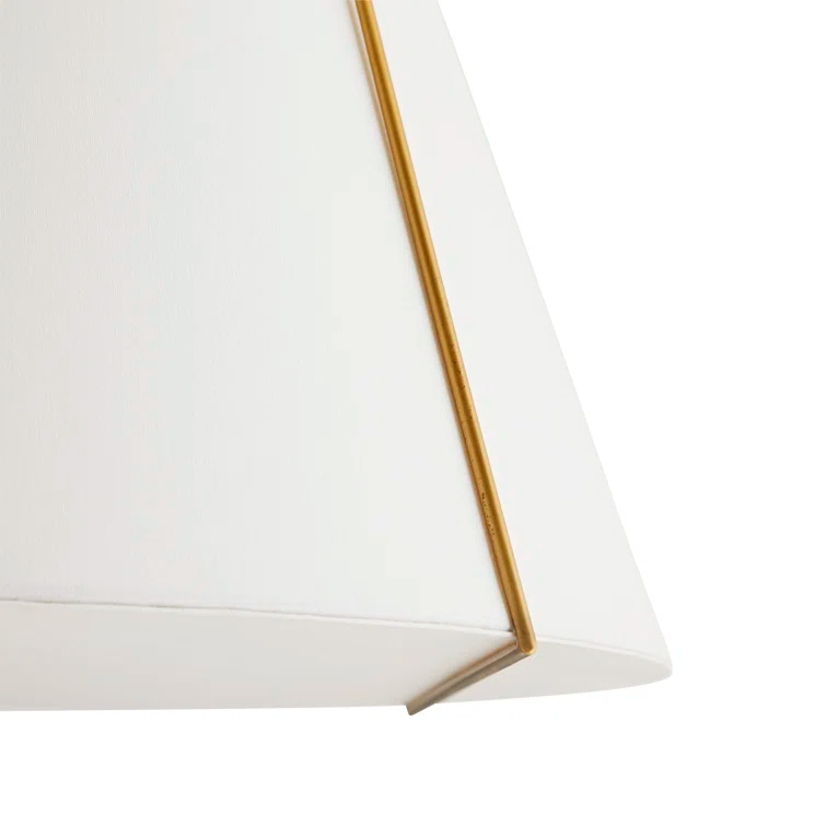 Eloise 27" Antique Brass Drum Pendant with White Shade