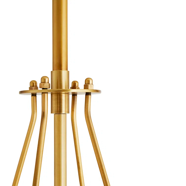Eloise 27" Antique Brass Drum Pendant with White Shade