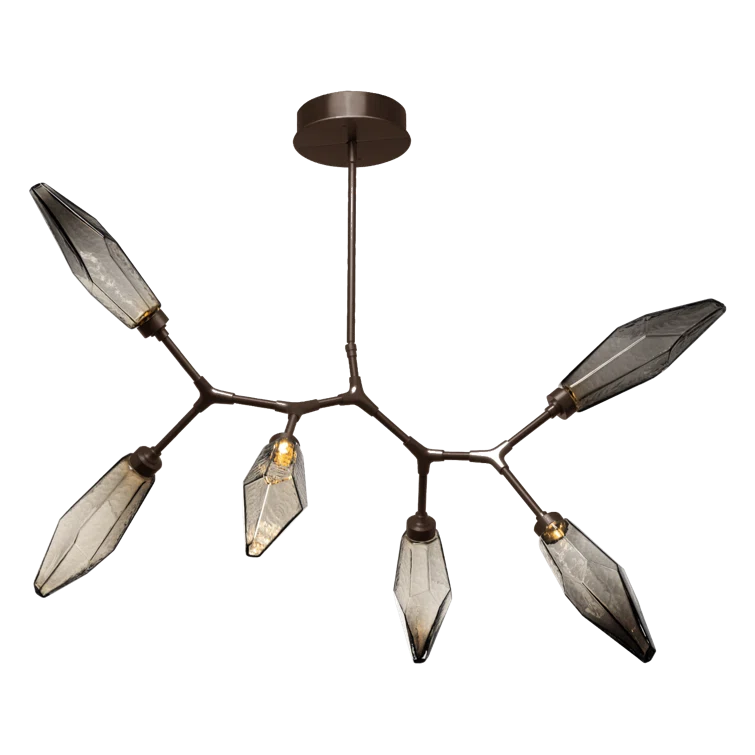 Rock Crystal Dimmable LED Sputnik Modern Linear Chandelier