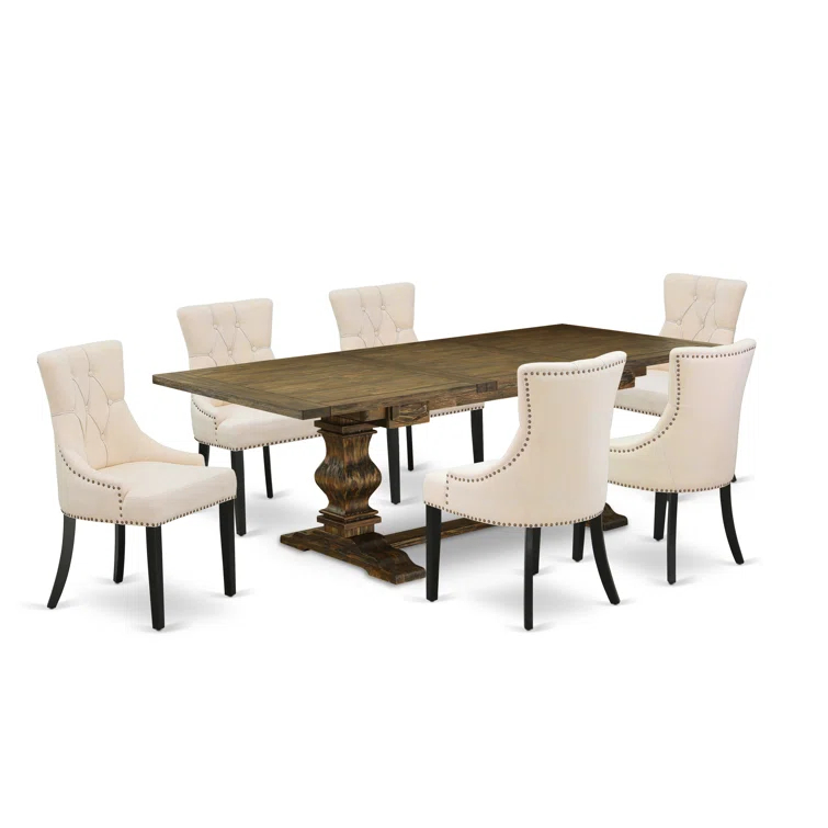 Lassale Removable Leaf Solid Wood Dining Set