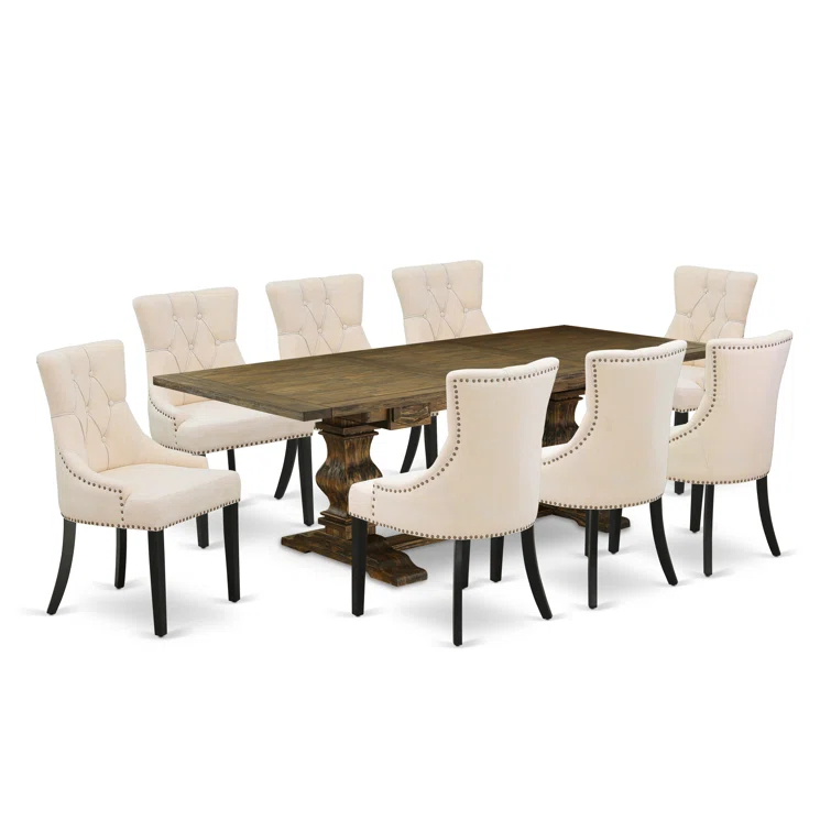 Lassale Removable Leaf Solid Wood Dining Set