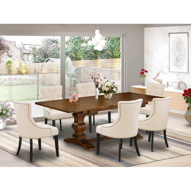 Lassale Removable Leaf Solid Wood Dining Set