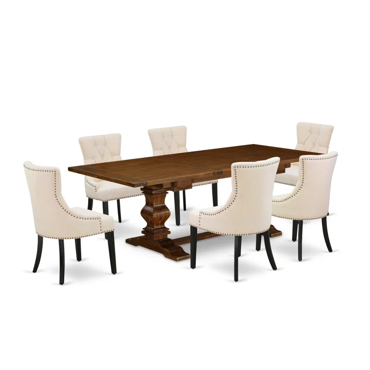 Lassale Removable Leaf Solid Wood Dining Set