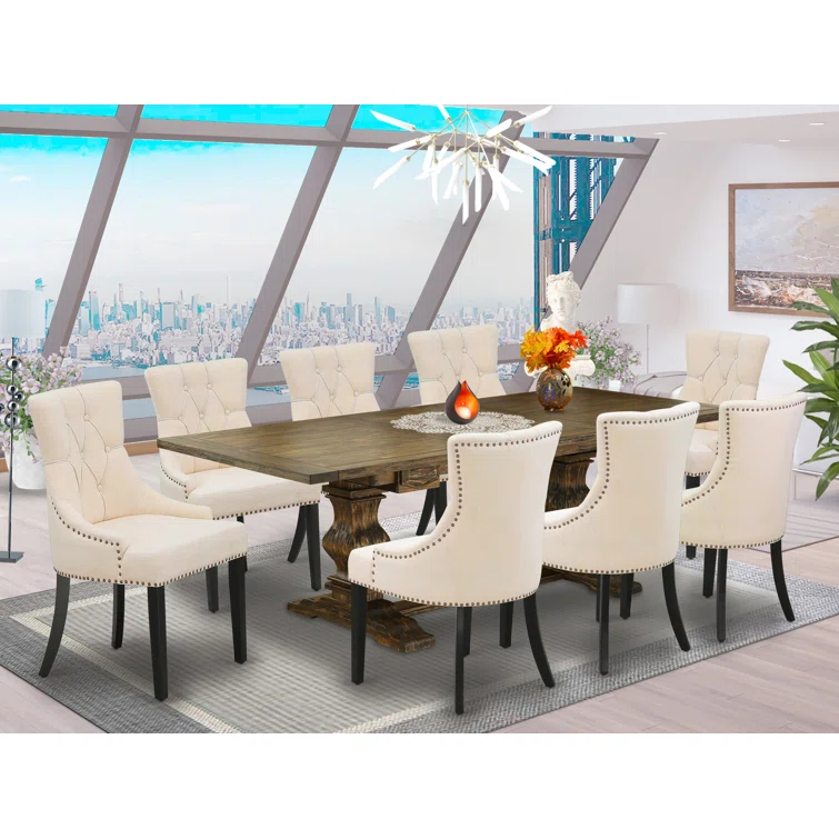 Lassale Removable Leaf Solid Wood Dining Set
