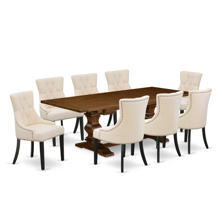 Lassale Removable Leaf Solid Wood Dining Set