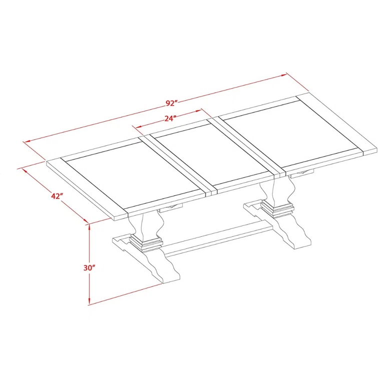 Lassale Removable Leaf Solid Wood Dining Set