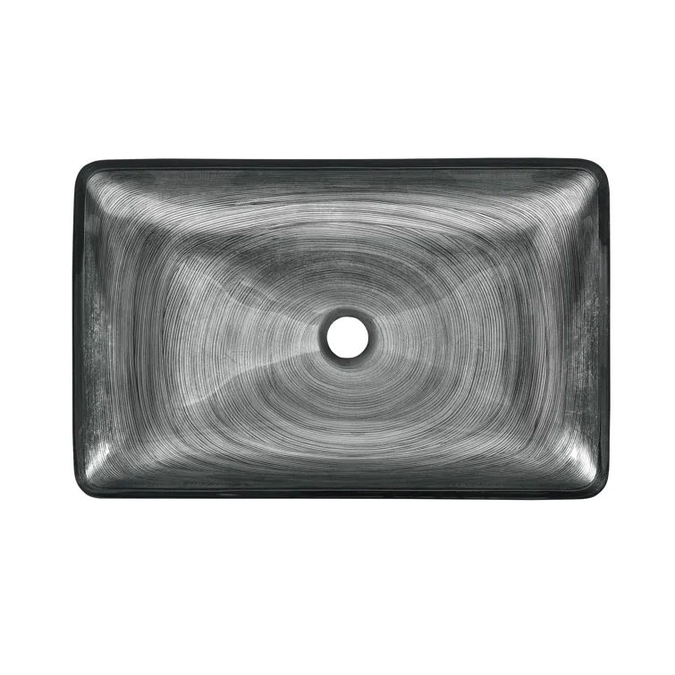 Cascade Rectangular Glass Vessel Sink with Faucet