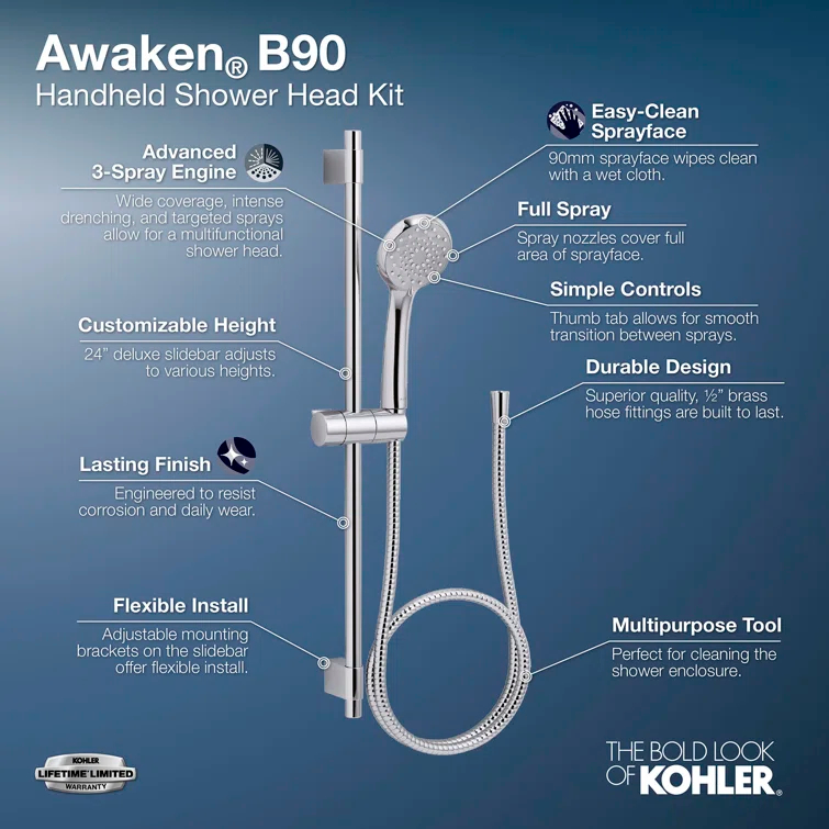 Awaken B90 1.75 GPM Handshower Kit