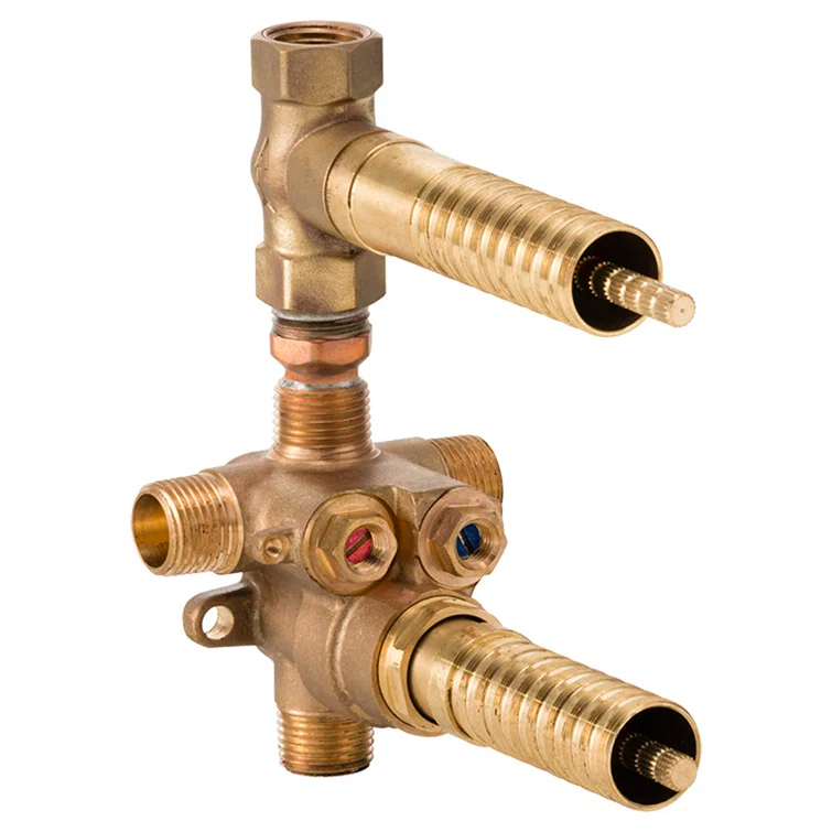 Brass 2-Handle Thermostatic Rough Valve with Volume Control