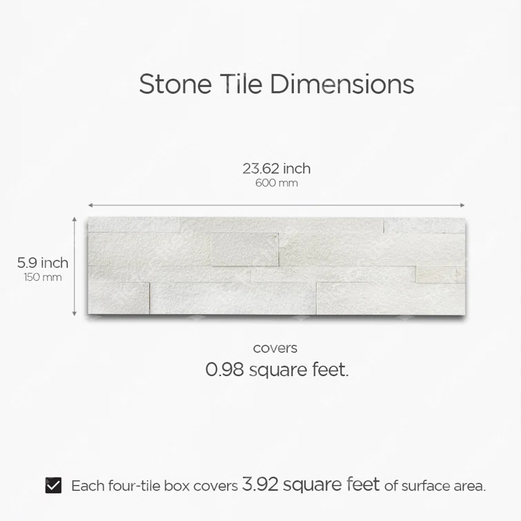 5.9'' W x 23.6'' L Natural Stone Peel and Stick Mosaic Tile