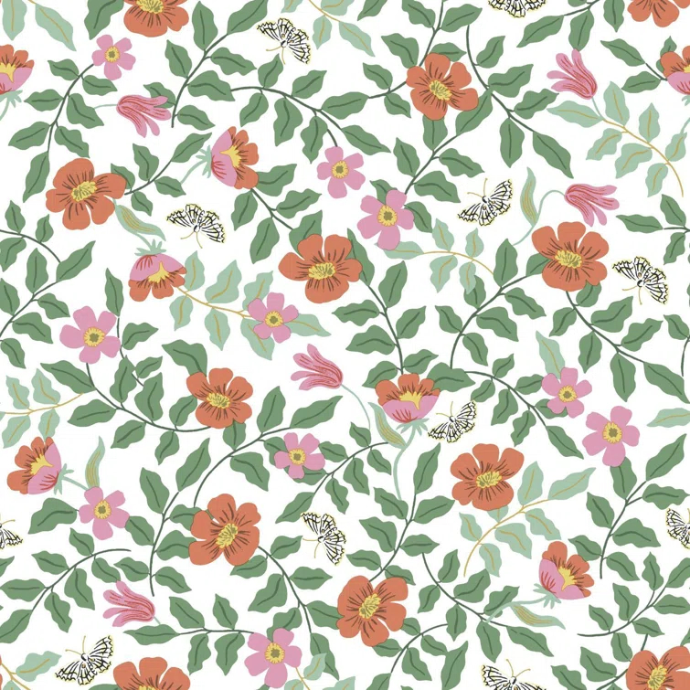 Rifle Paper Co. Primrose 20' L x 20.5" W Peel and Stick Wallpaper Roll