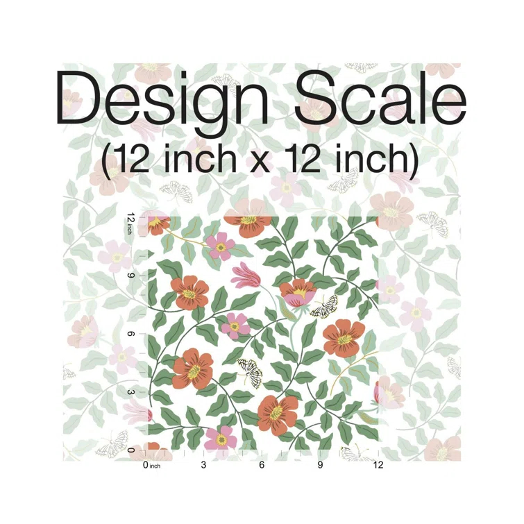 Rifle Paper Co. Primrose 20' L x 20.5" W Peel and Stick Wallpaper Roll