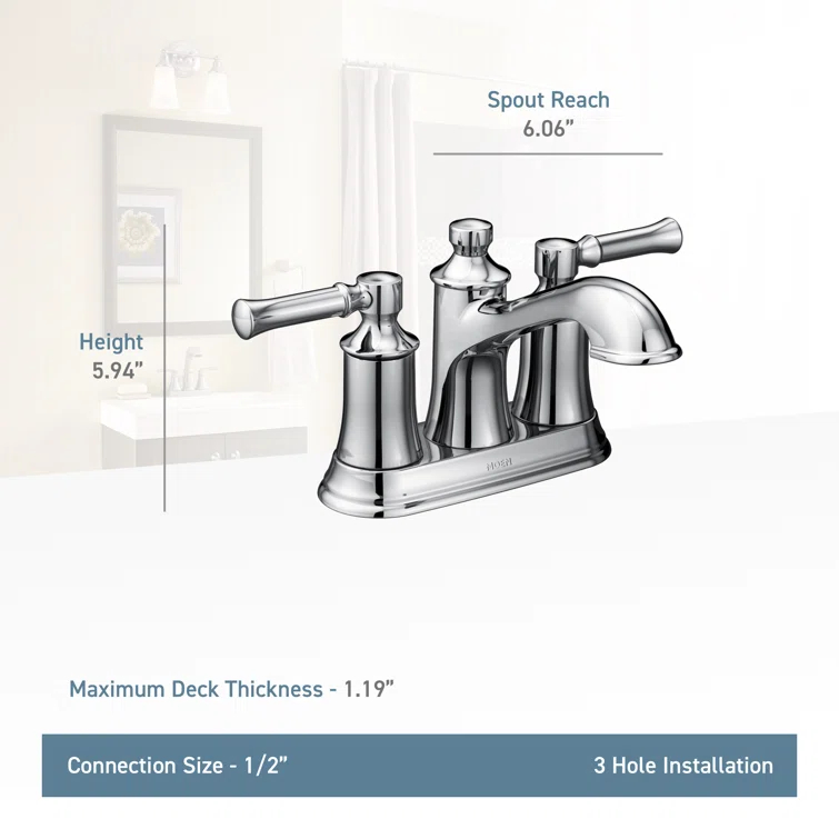 Moen Dartmoor Standard Centerset Bathroom Faucet with Drain Assembly