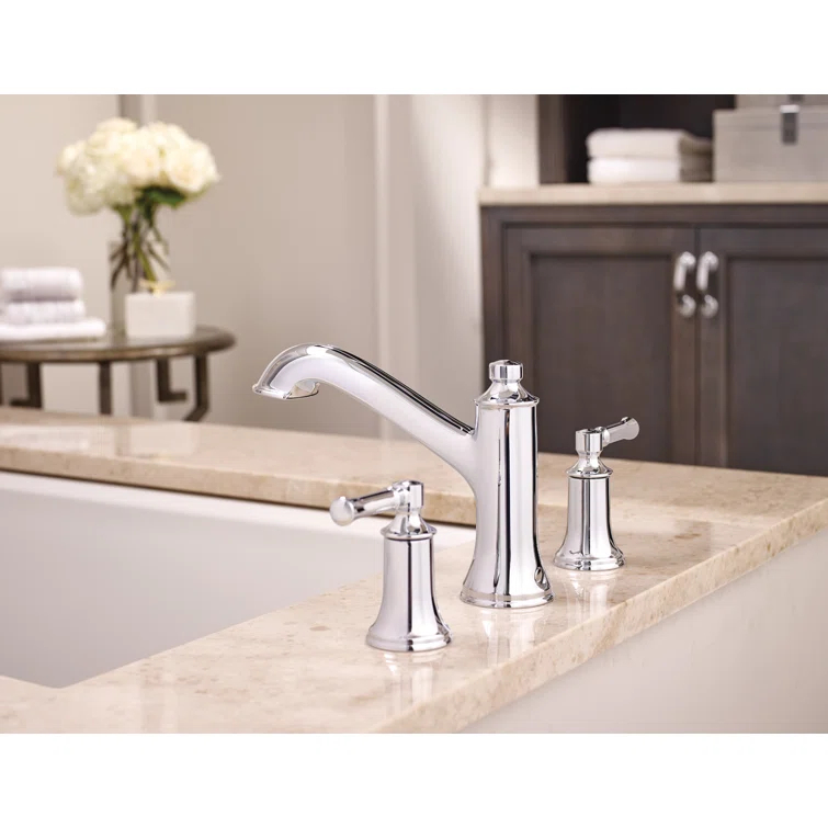 Moen Dartmoor Double Handle Deck Mounted Roman Tub Faucet Trim Kit, Valve Required