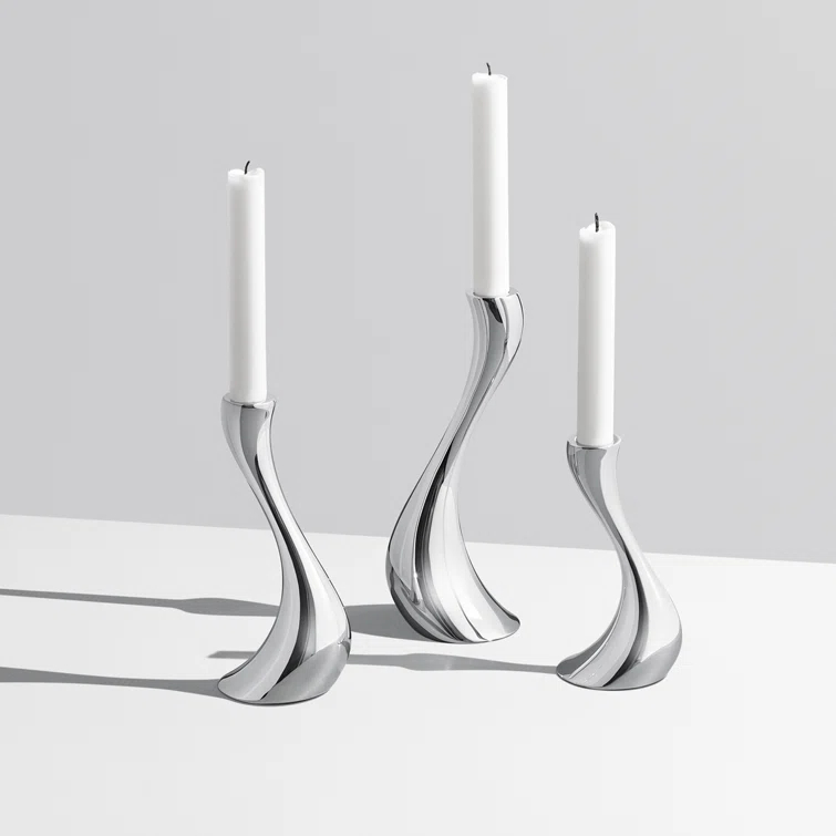 Cobra 3 Piece Stainless Steel Table Top Candlestick Set