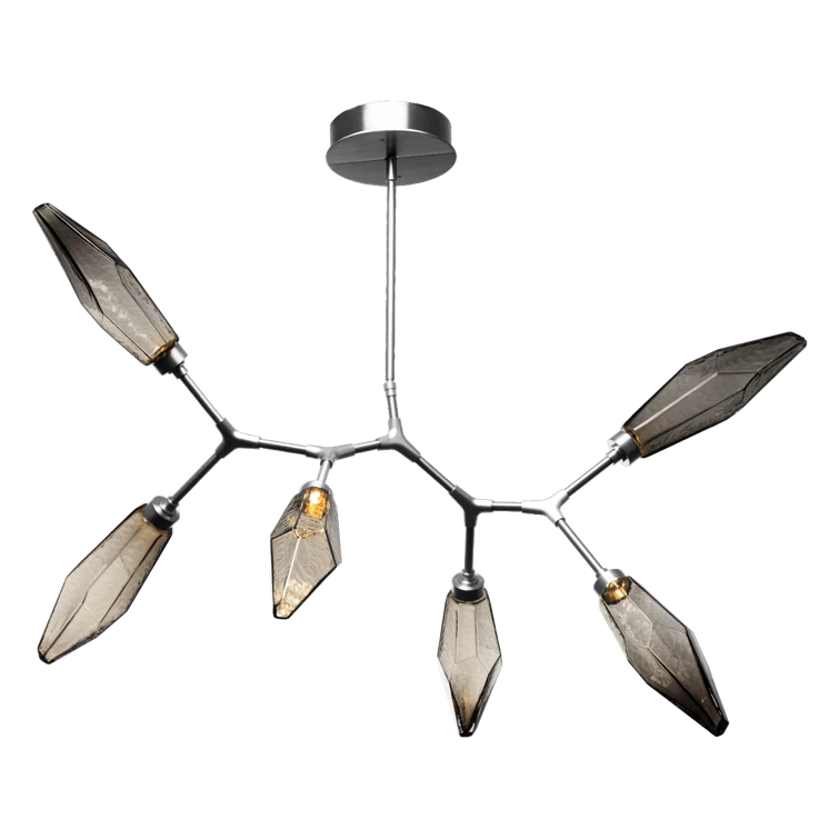 Rock Crystal Dimmable LED Sputnik Modern Linear Chandelier